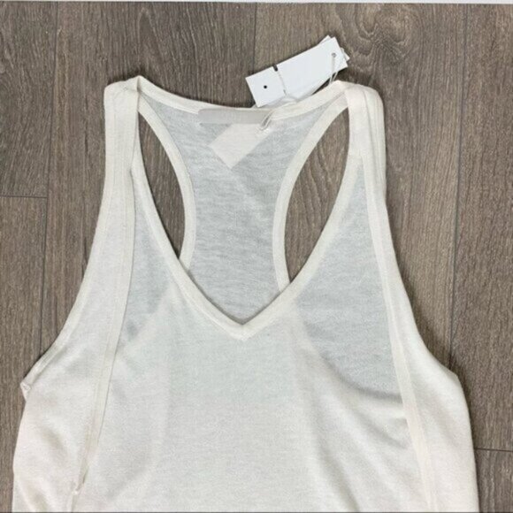 Anthropologie One Grey Day Orion Knit Tank Top Racerback V-neck Cream Size XS - Picture 9 of 16